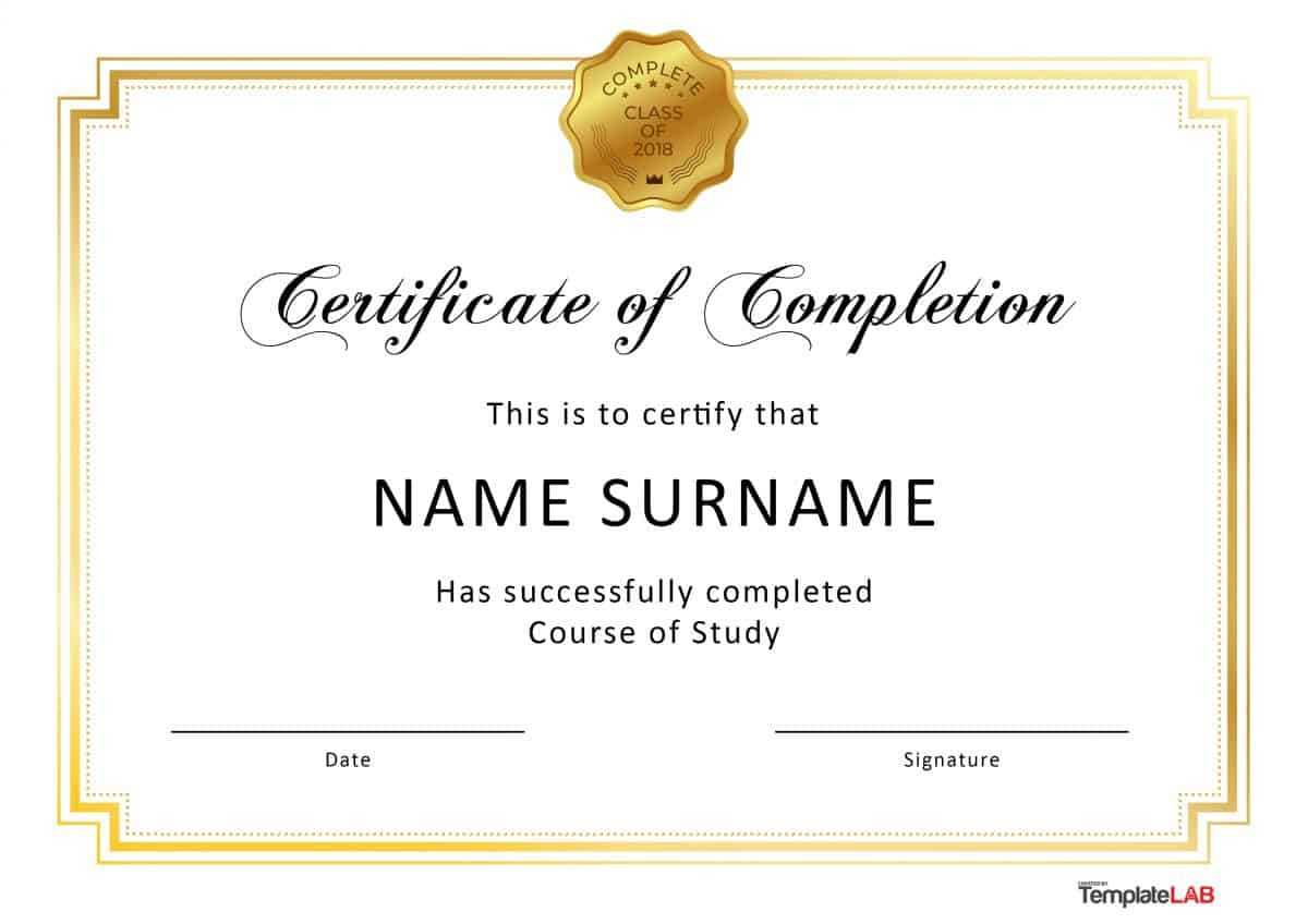 40 Fantastic Certificate Of Completion Templates [Word Throughout Certification Of Completion Template