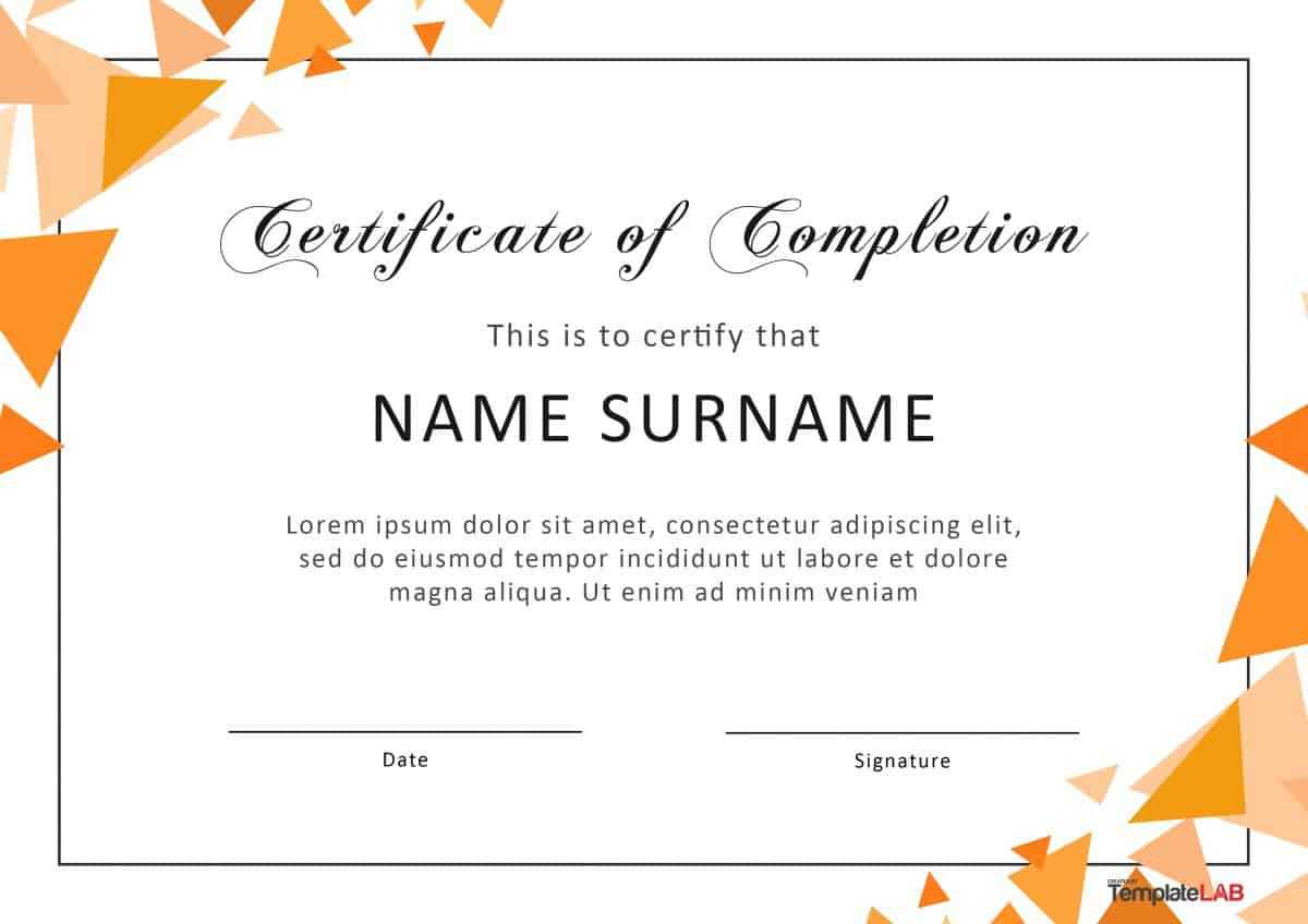 40 Fantastic Certificate Of Completion Templates [Word With Regard To Attendance Certificate Template Word