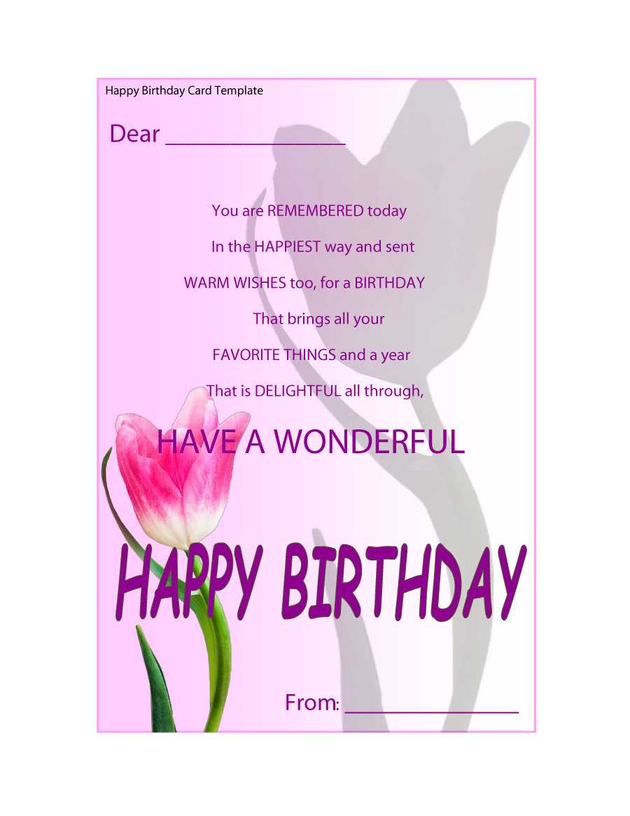 40+ Free Birthday Card Templates ᐅ Template Lab Pertaining To Mom Birthday Card Template