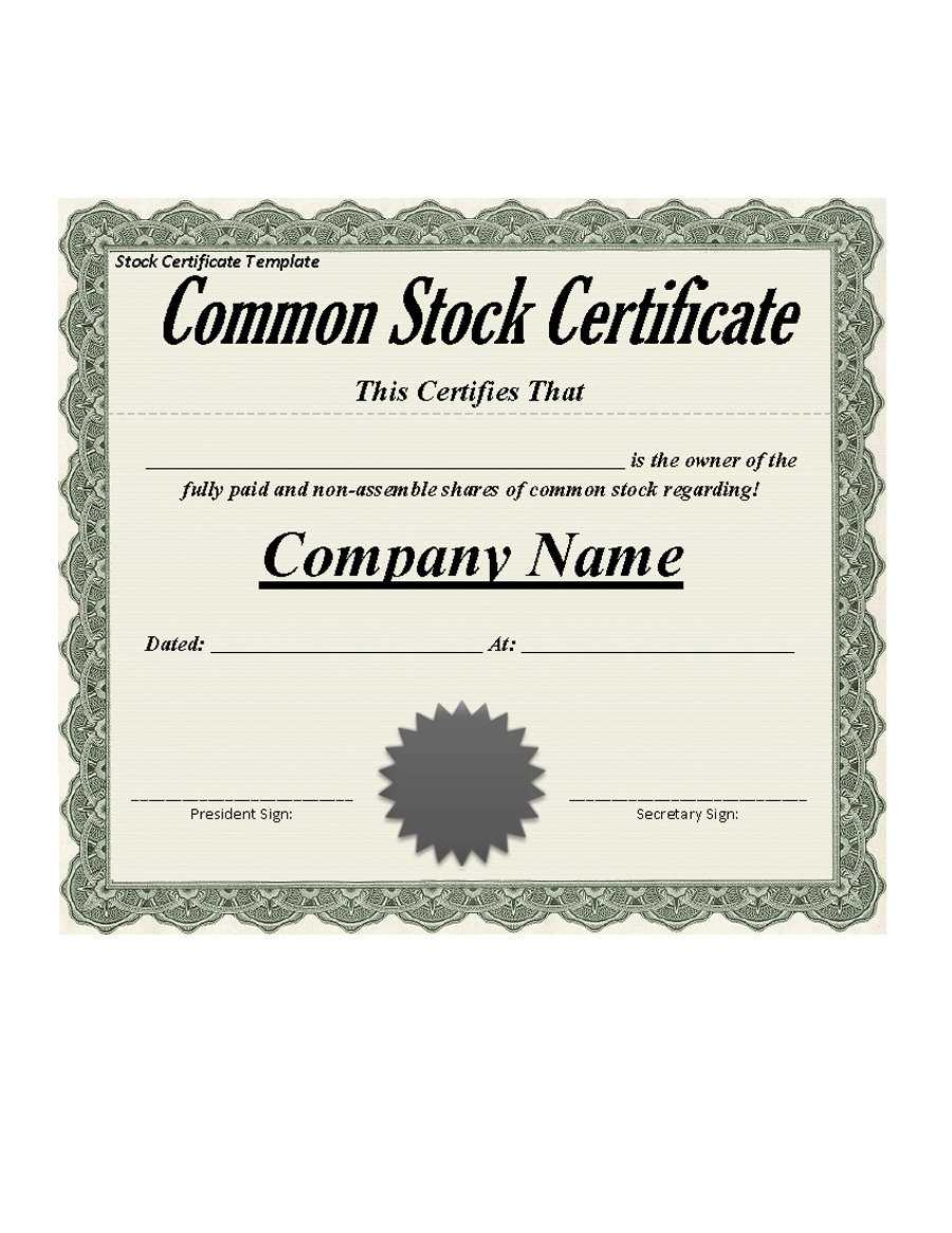 40+ Free Stock Certificate Templates (Word, Pdf) ᐅ Template Lab Regarding Stock Certificate Template Word
