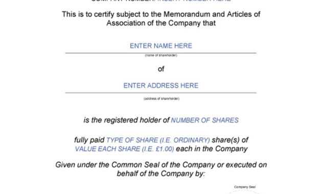 40+ Free Stock Certificate Templates (Word, Pdf) ᐅ Template Lab within Share Certificate Template Pdf