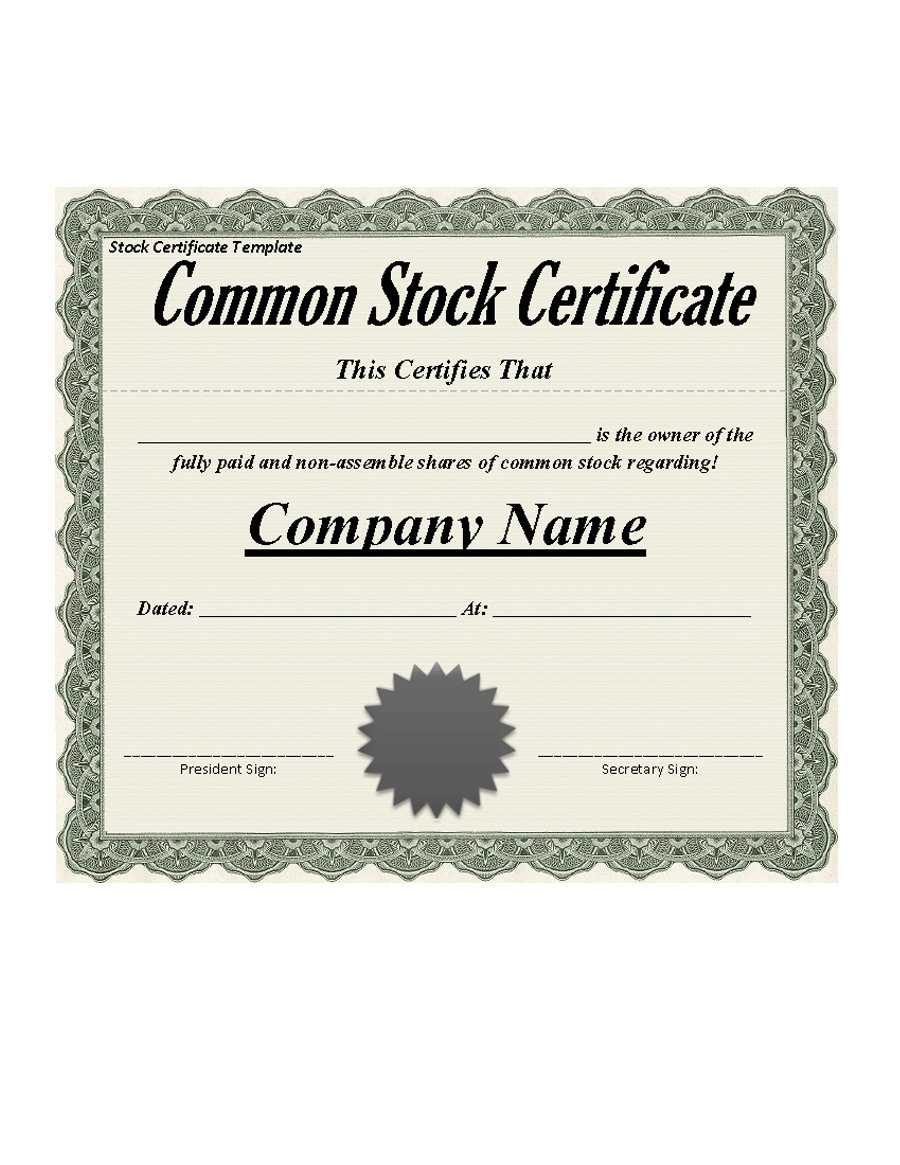 40+ Free Stock Certificate Templates (Word, Pdf) ᐅ Template Lab Within Template Of Share Certificate