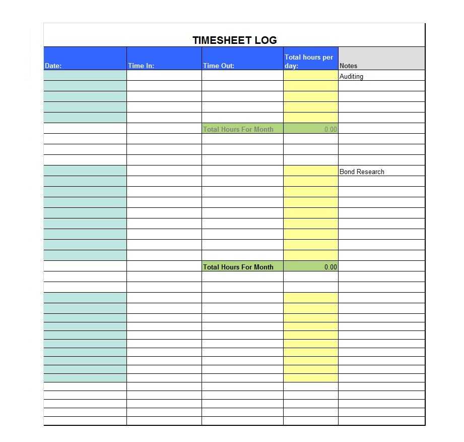 40 Free Timesheet Templates [In Excel] ᐅ Template Lab Intended For Sample Job Cards Templates