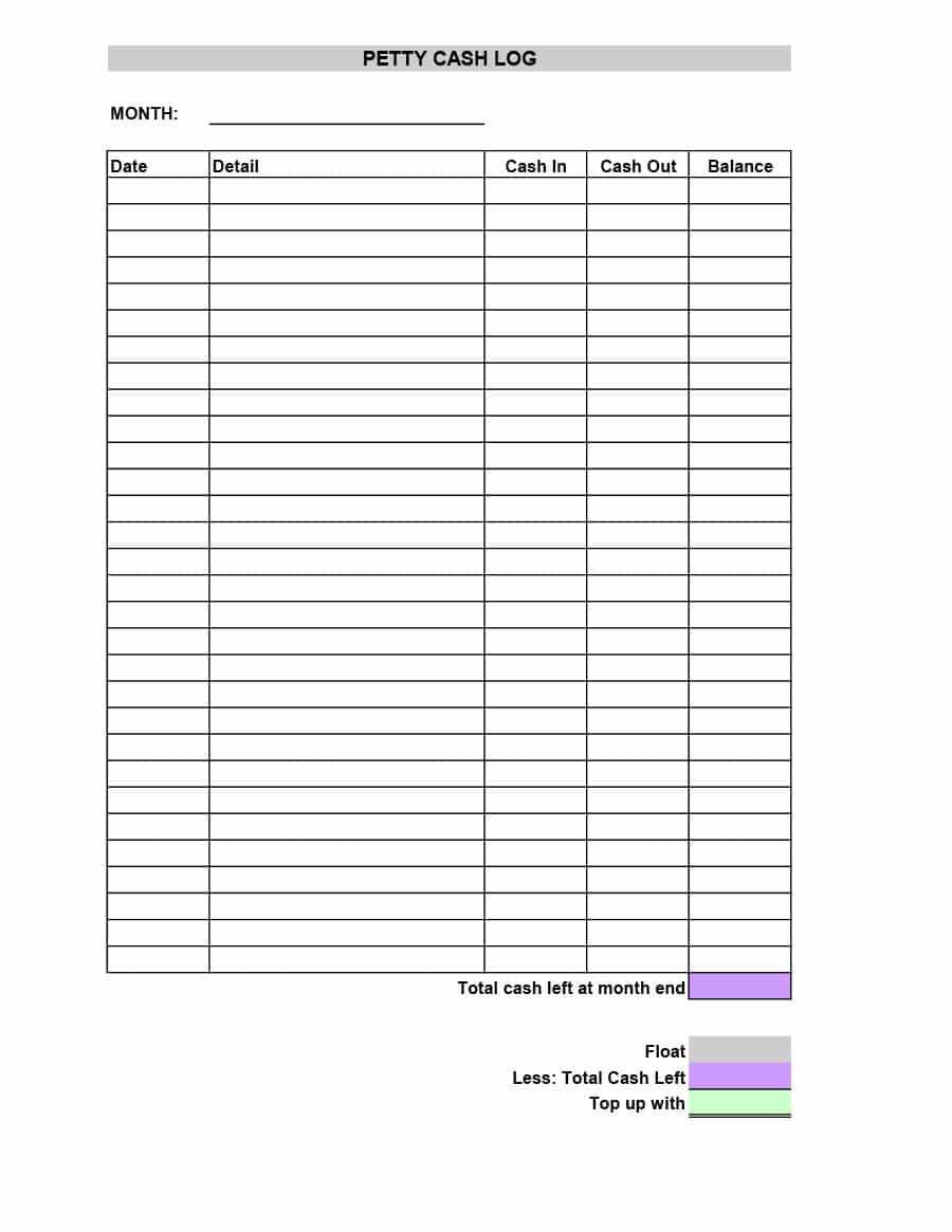 40 Petty Cash Log Templates & Forms [Excel, Pdf, Word] ᐅ Regarding Petty Cash Expense Report Template