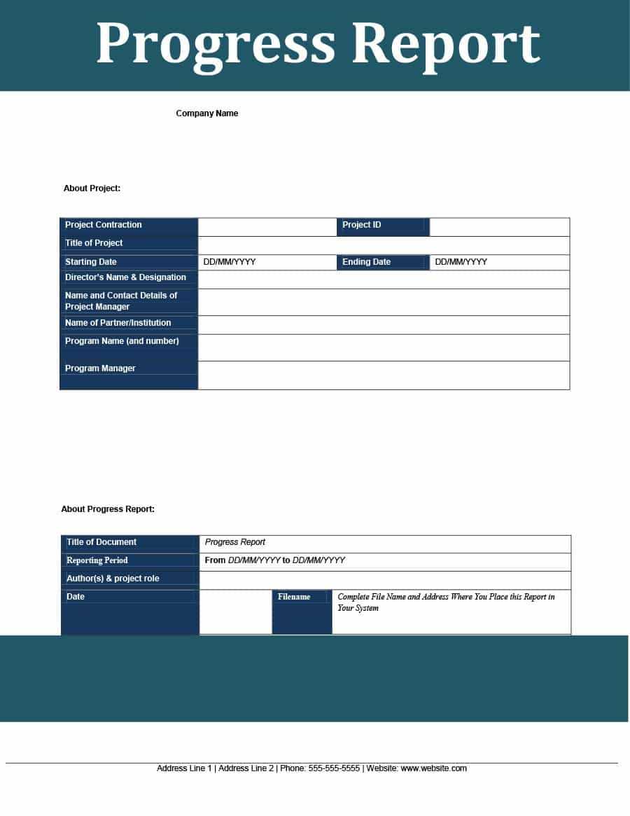 40+ Project Status Report Templates [Word, Excel, Ppt] ᐅ Inside It Progress Report Template