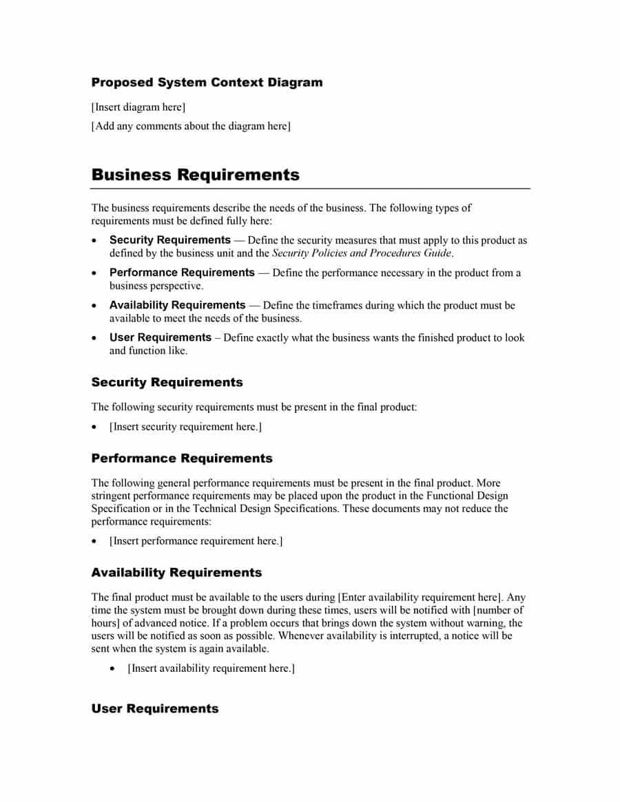40+ Simple Business Requirements Document Templates ᐅ Inside Product Requirements Document Template Word