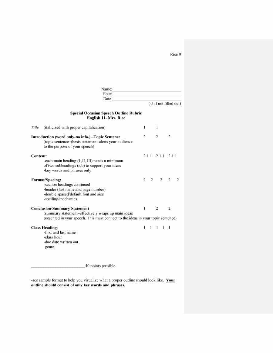 43 Informative Speech Outline Templates & Examples Inside Speech Outline Template Word