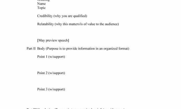 43 Informative Speech Outline Templates &amp; Examples throughout Speech Outline Template Word