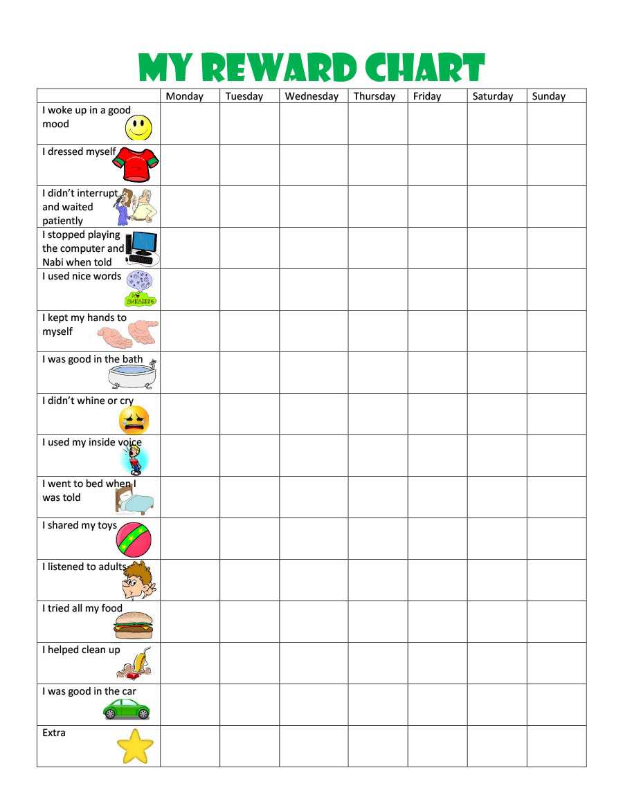 44 Printable Reward Charts For Kids (Pdf, Excel & Word) Throughout Reward Chart Template Word