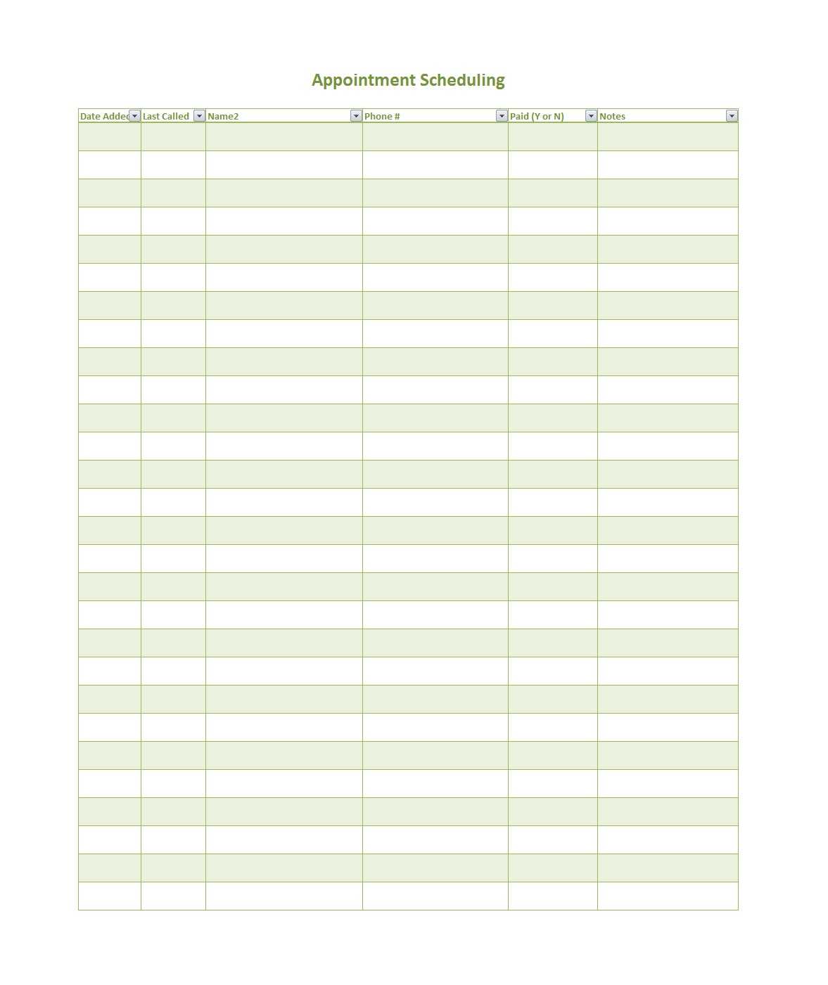 45 Printable Appointment Schedule Templates [& Appointment Throughout Appointment Sheet Template Word