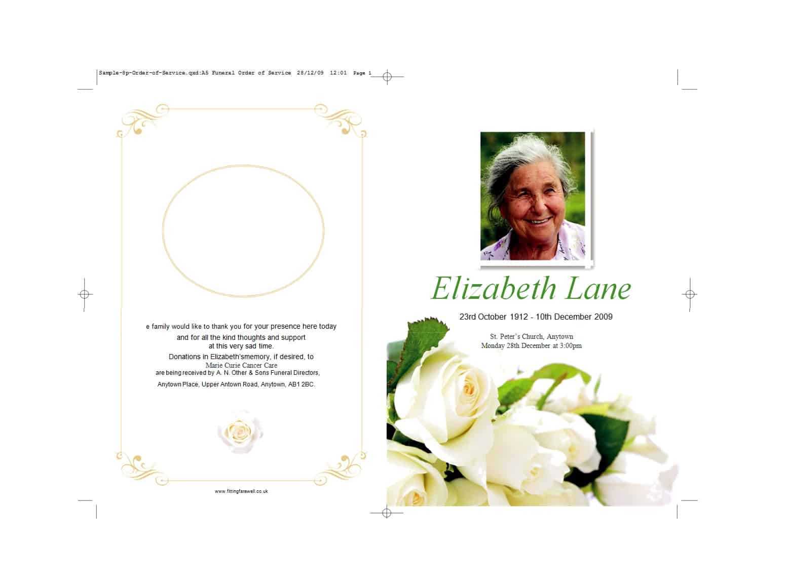 47 Free Funeral Program Templates (In Word Format) ᐅ In Memorial Brochure Template