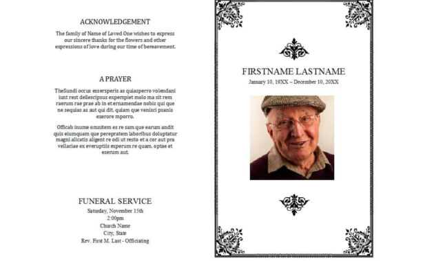 47 Free Funeral Program Templates (In Word Format) ᐅ pertaining to Memorial Brochure Template