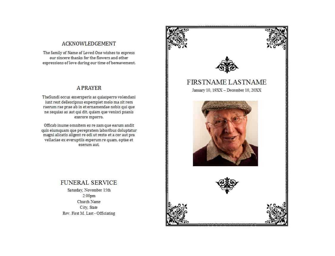 47 Free Funeral Program Templates (In Word Format) ᐅ Pertaining To Memorial Brochure Template