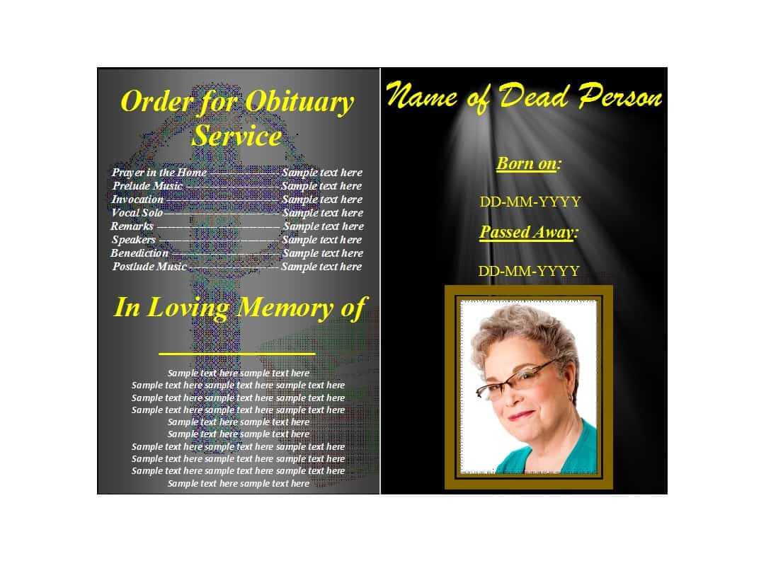 47 Free Funeral Program Templates (In Word Format) ᐅ Within Memorial Brochure Template