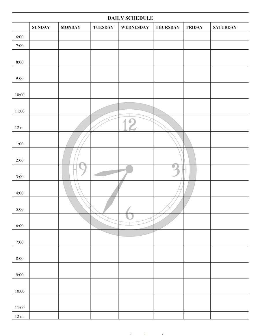 47 Printable Daily Planner Templates (Free In Word/excel/pdf) Intended For Printable Blank Daily Schedule Template