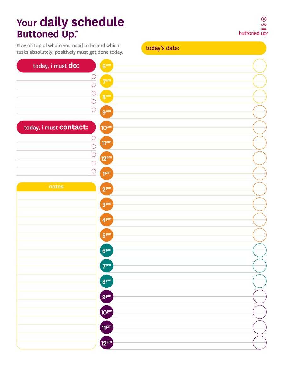 47 Printable Daily Planner Templates (Free In Word/excel/pdf) Regarding Printable Blank Daily Schedule Template