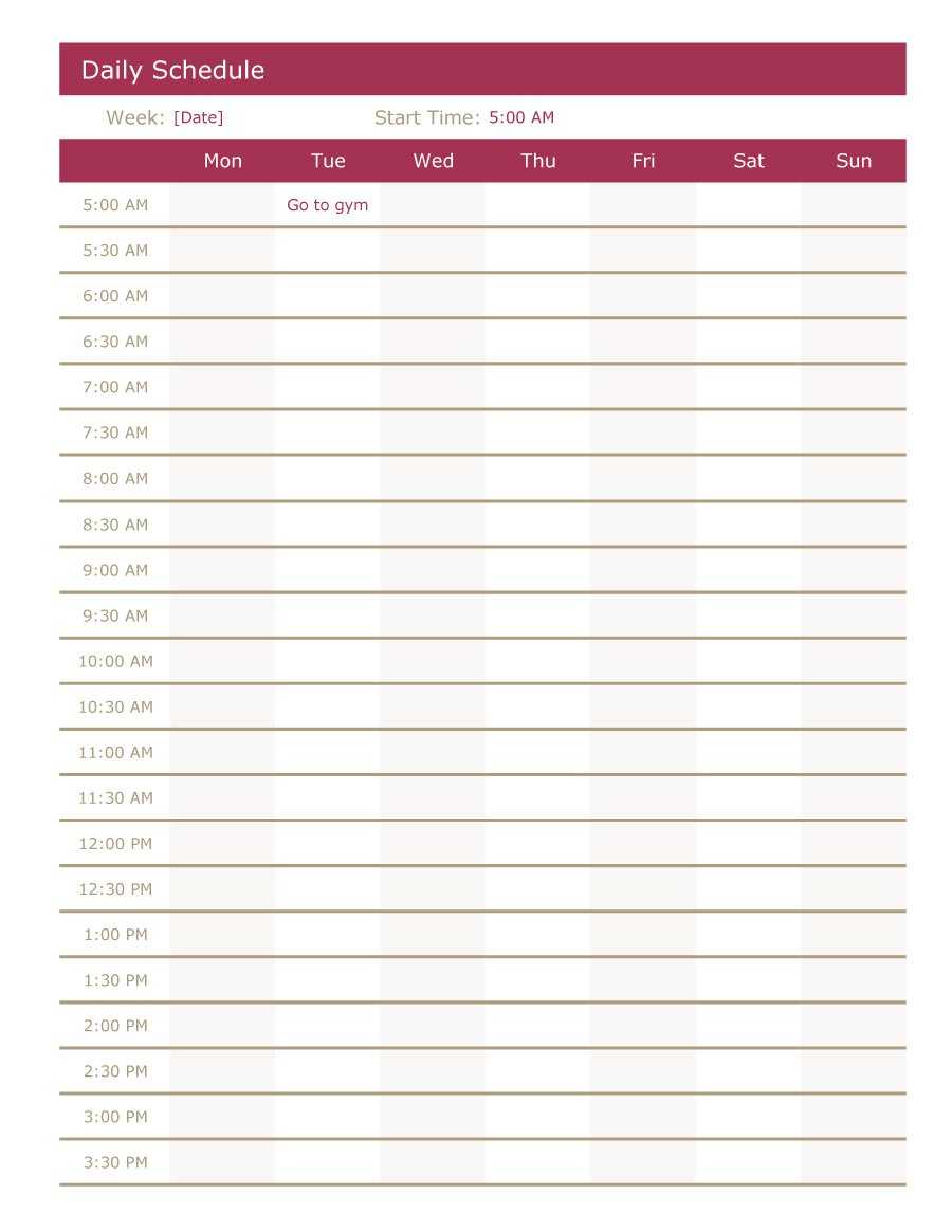 47 Printable Daily Planner Templates (Free In Word/excel/pdf) Regarding Printable Blank Daily Schedule Template