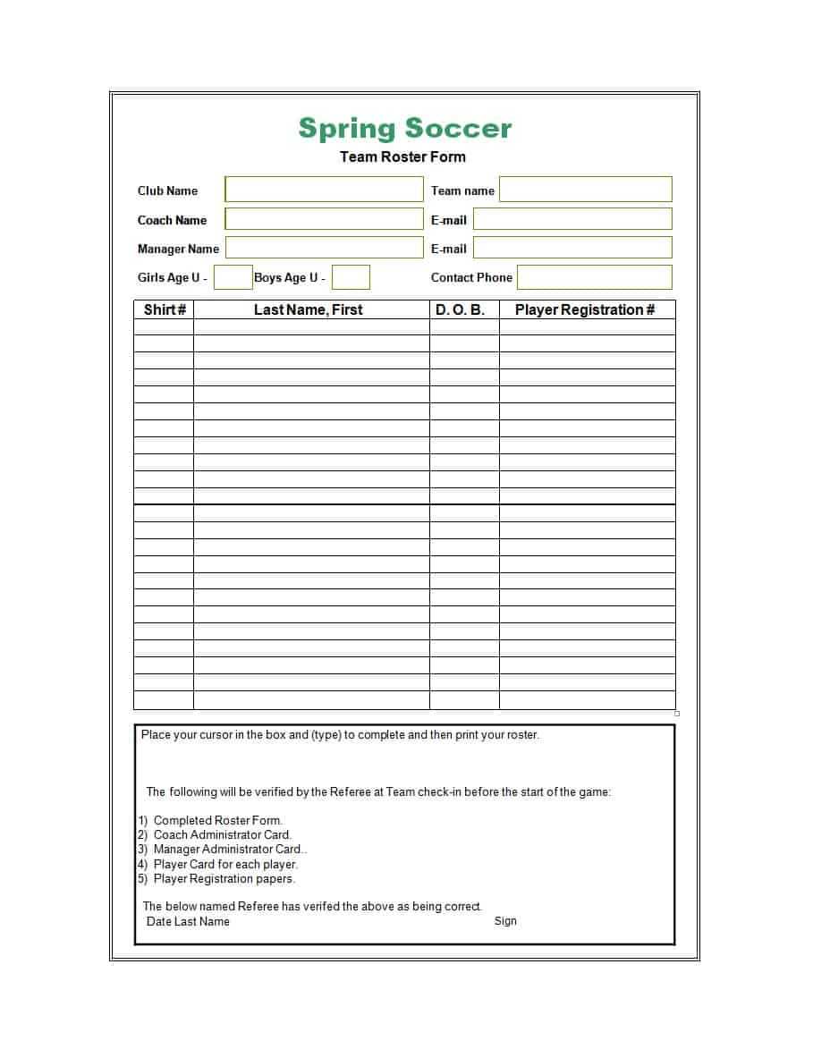 49 Printable Soccer Roster Templates (Soccer Lineup Sheets) ᐅ Throughout Soccer Referee Game Card Template