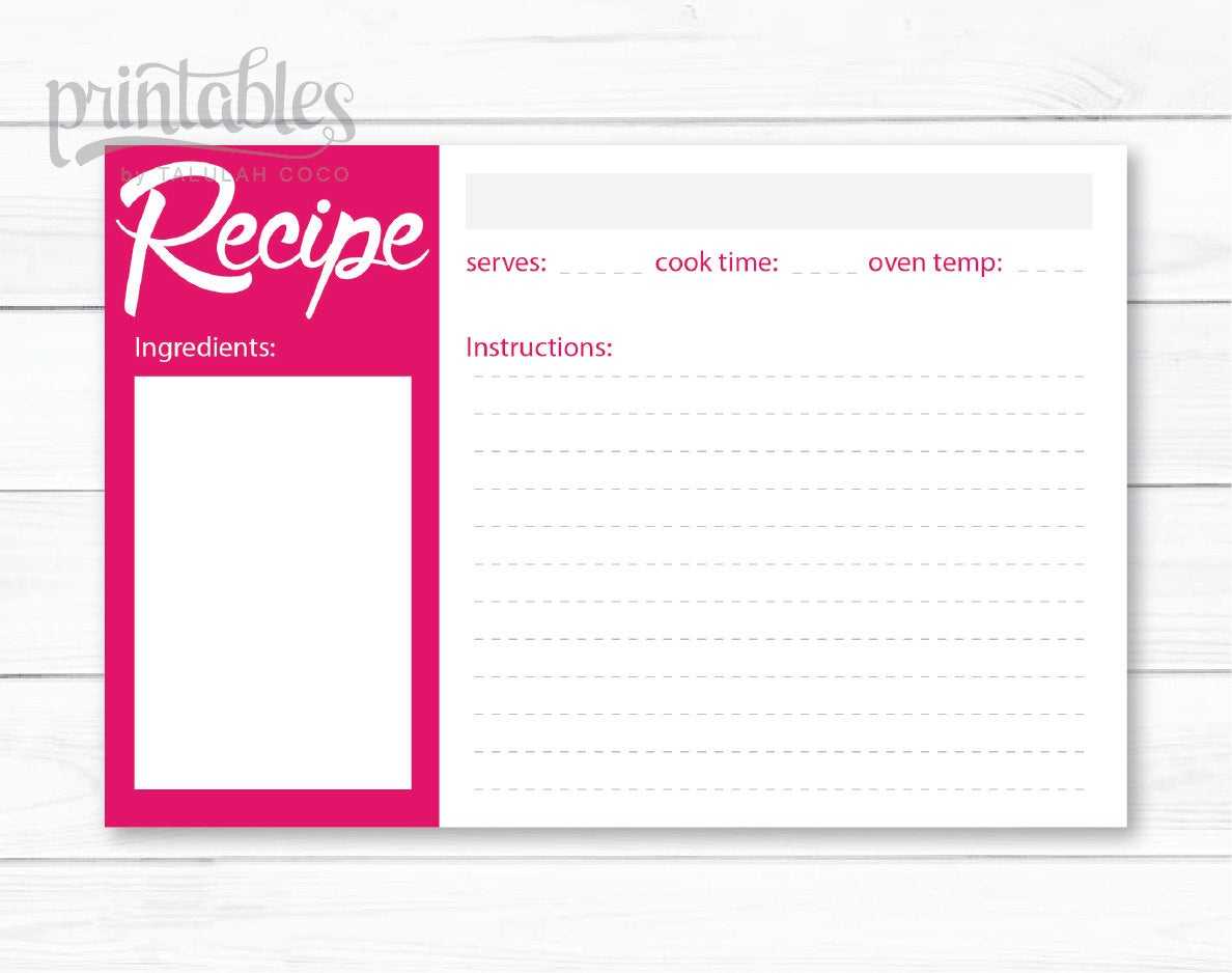 4X6 Card Template ] – Recipe Card Template Editable Recipe In 4X6 Note Card Template Word