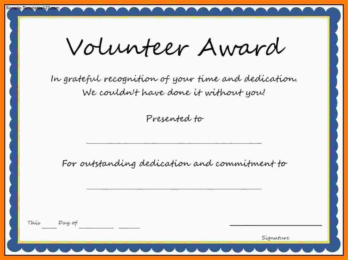 5+ Free Volunteer Certificates | Marlows Jewellers Throughout Volunteer Of The Year Certificate Template