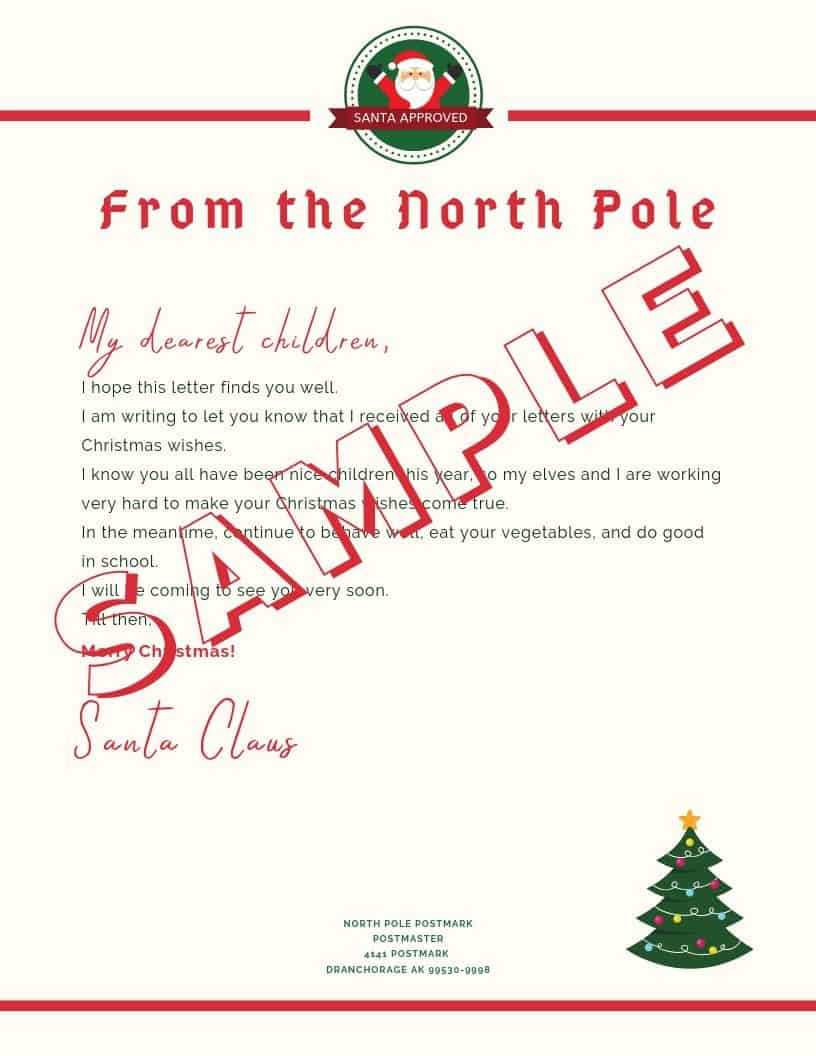 5 Letter To Santa Template Printables (Downloadable Pdf) Regarding Letter From Santa Template Word