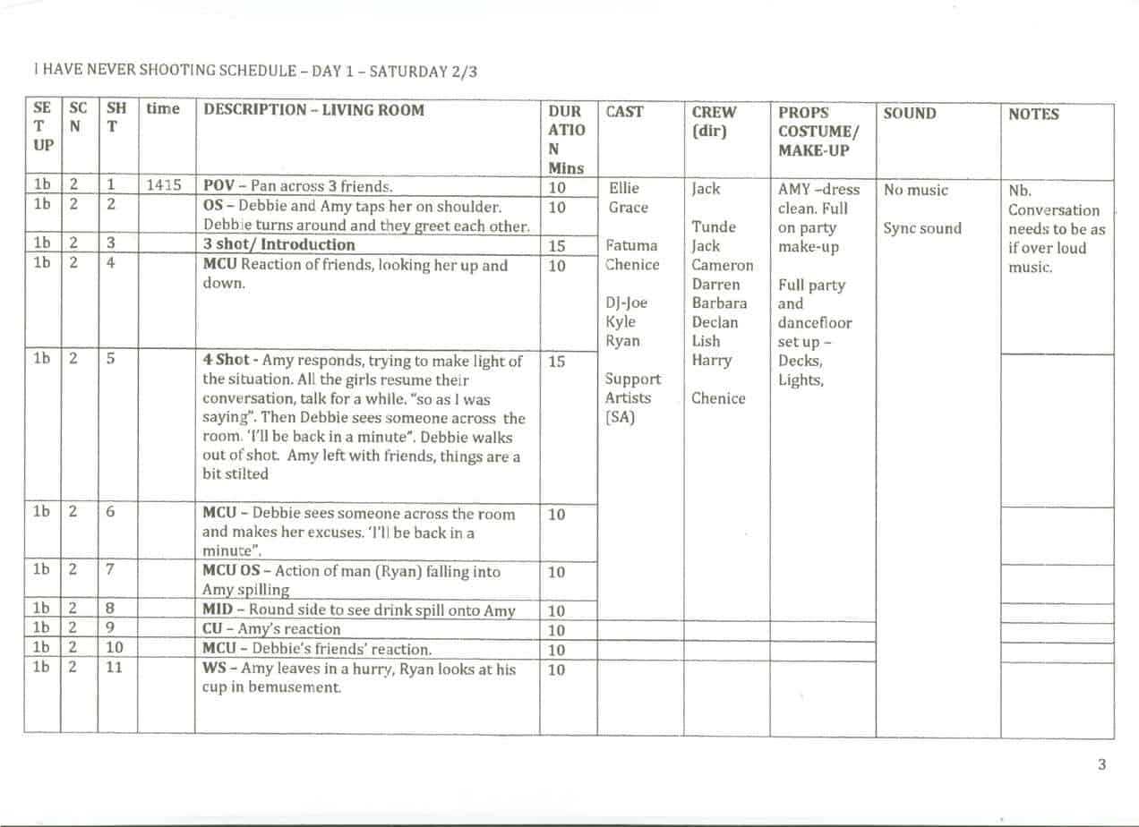 5+ Shooting Schedule Templates - Word Excel Templates In Shooting Script Template Word