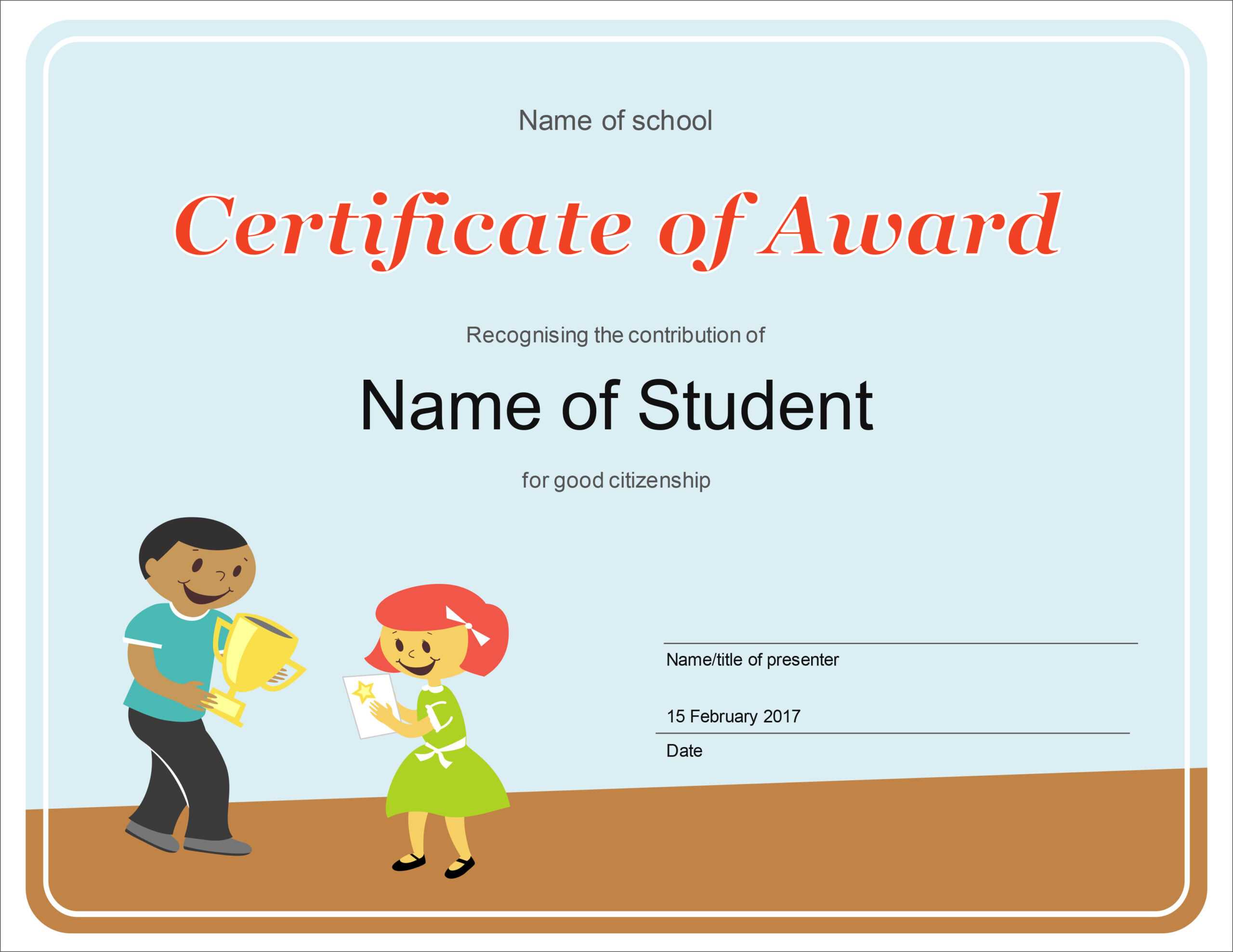 50 Free Creative Blank Certificate Templates In Psd With Regard To School Certificate Templates Free