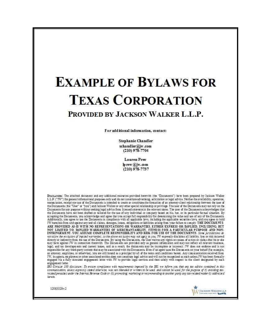 50 Simple Corporate Bylaws Templates & Samples ᐅ Template Lab In Corporate Bylaws Template Word