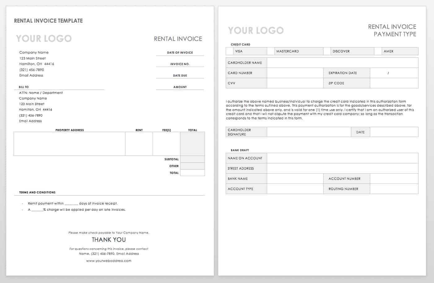 55 Free Invoice Templates | Smartsheet For Web Design Invoice Template Word