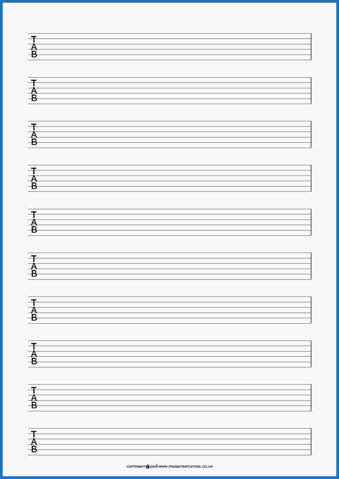 58 New Models Of Blank Guitar Tab Template Best Of Within Blank Sheet