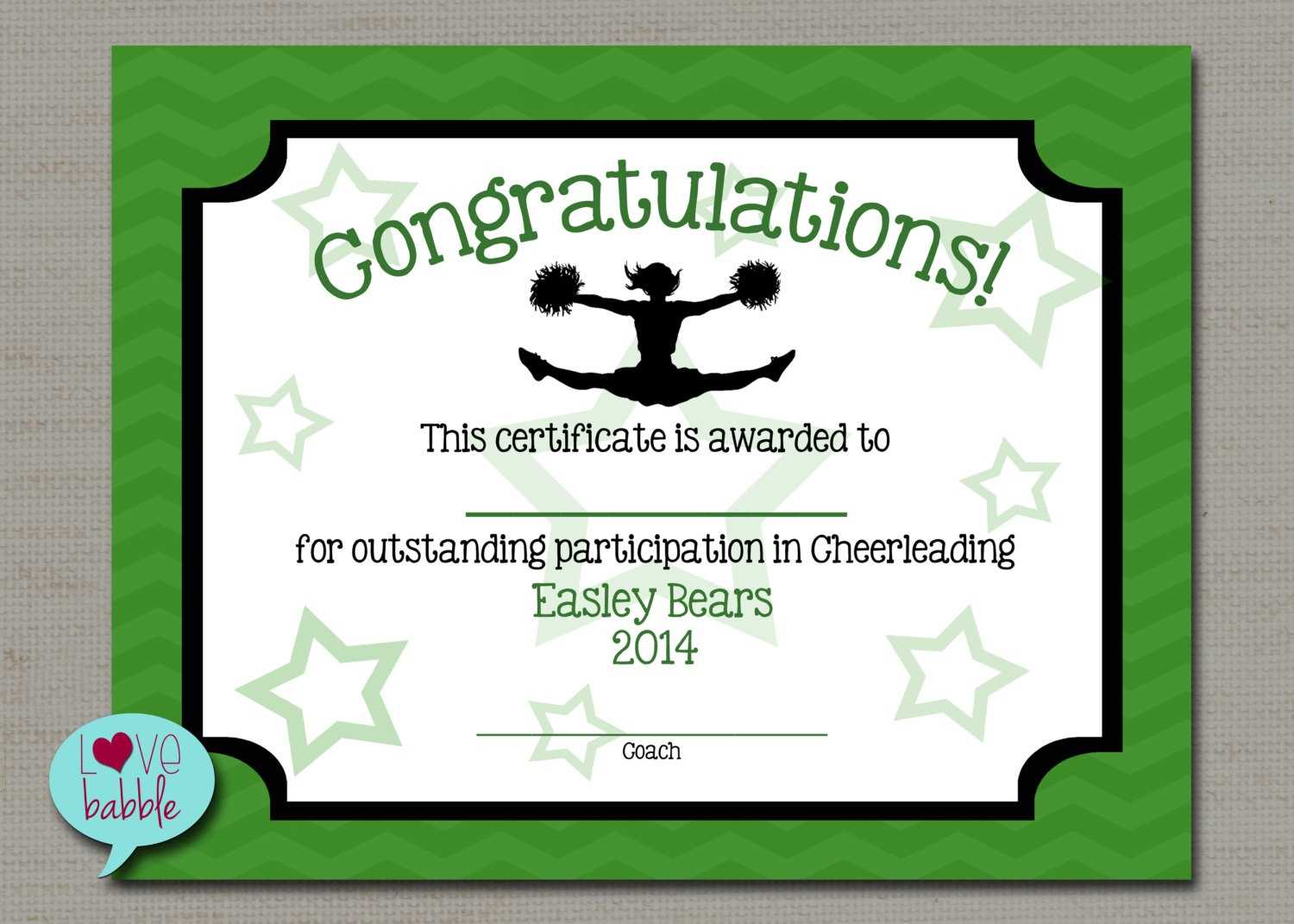 5A912C5 Cheerleading Award Templates | #digital~Resources# Within Gymnastics Certificate Template