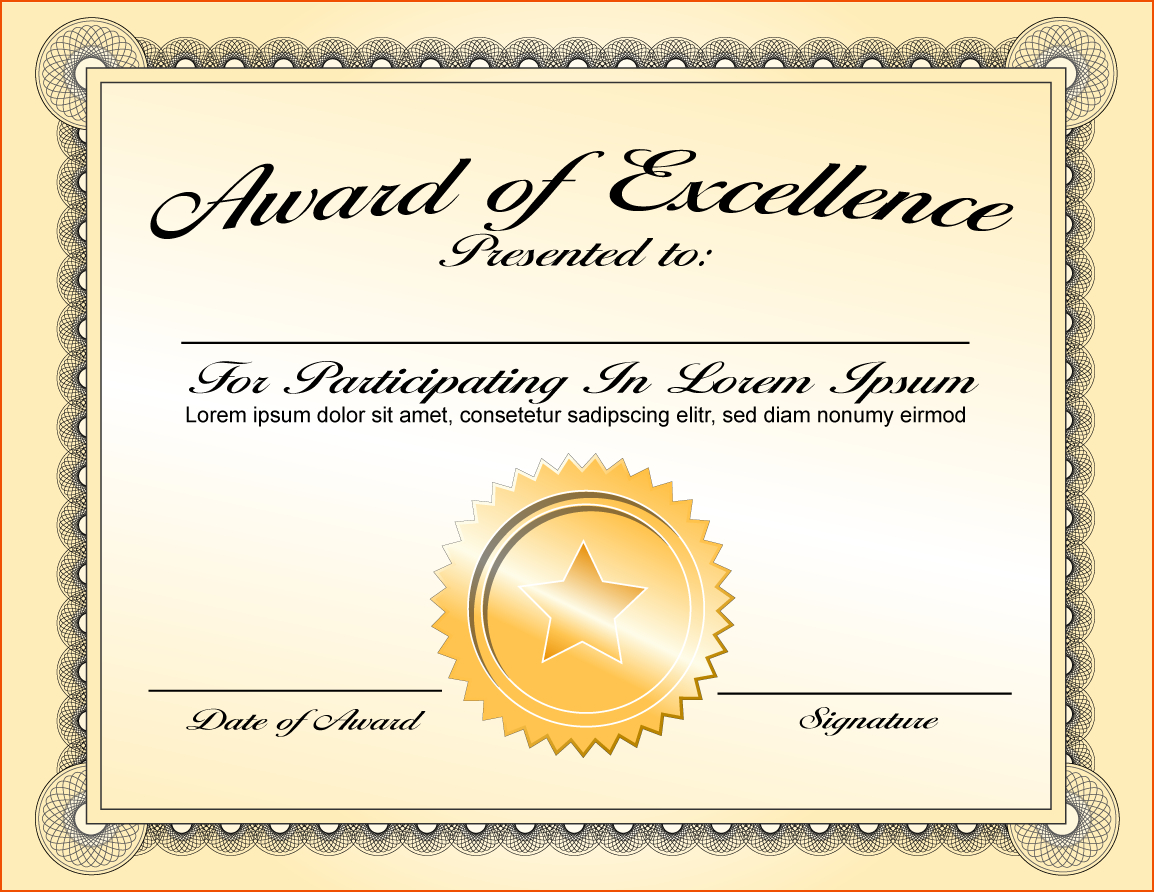 6+ Certificate Award Template - Bookletemplate Intended For Template For Certificate Of Award