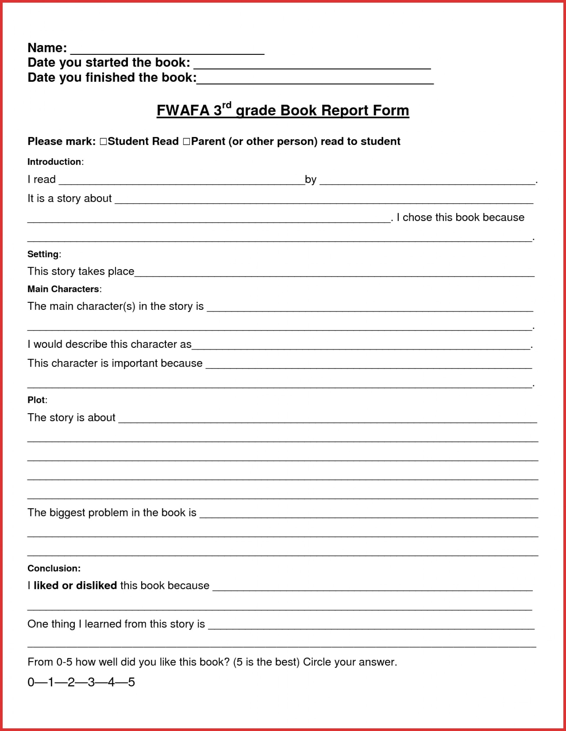6Th Grade Book Report Template – Zohre.horizonconsulting.co Regarding Story Report Template