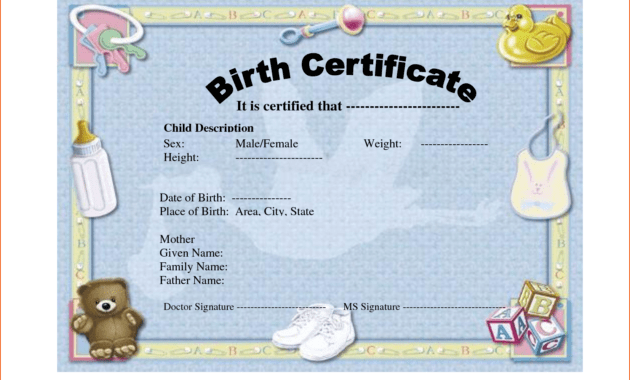 7+ Birth Certificate Template - Bookletemplate in Birth Certificate Templates For Word