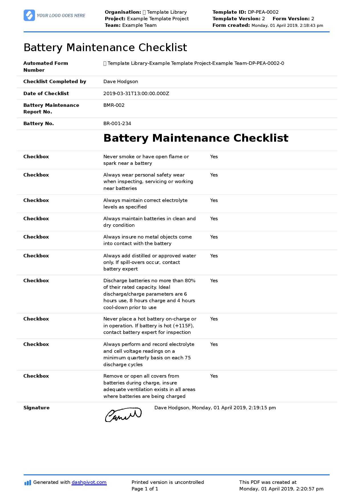 7Bf Computer Maintenance Checklist Template | Wiring Library Inside Computer Maintenance Report Template
