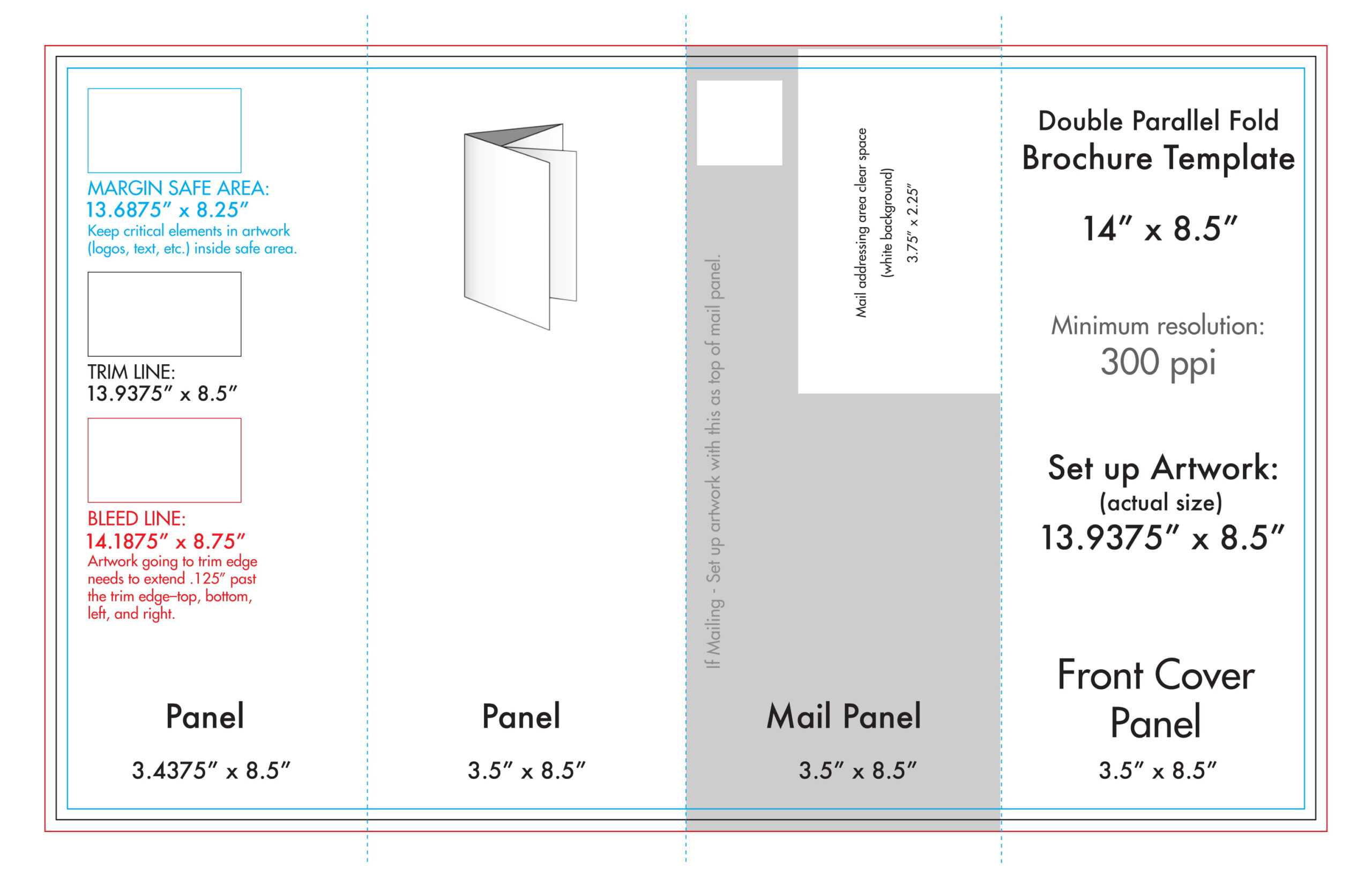 8.5" X 14" Double Parallel Brochure Template – U.s. Press Pertaining To Brochure Rubric Template