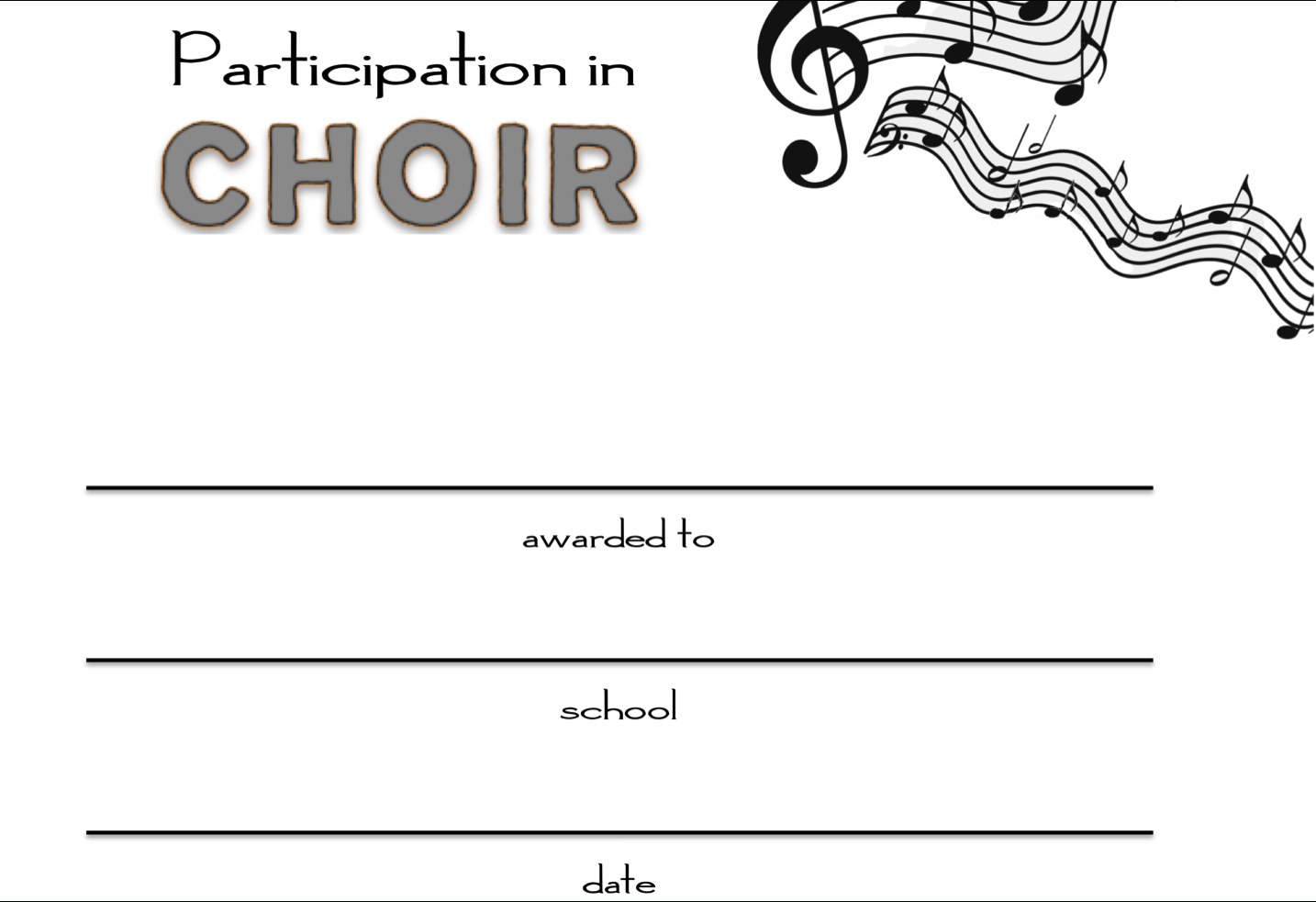 8+ Free Choir Certificate Of Participation Templates – Pdf Inside Certificate Of Participation Word Template