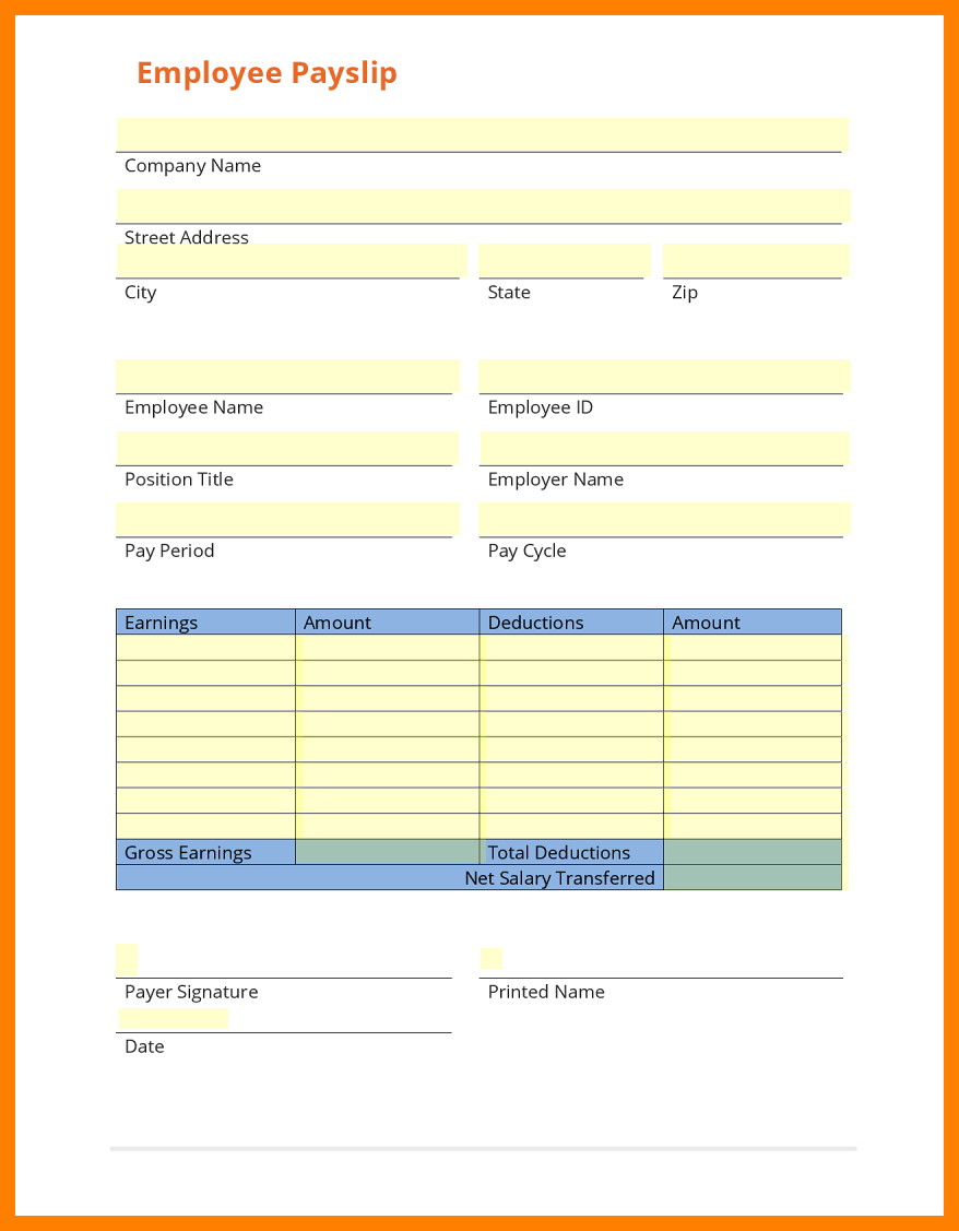 8+ Free Payslip Template Download | Shrewd Investment In Blank Payslip Template