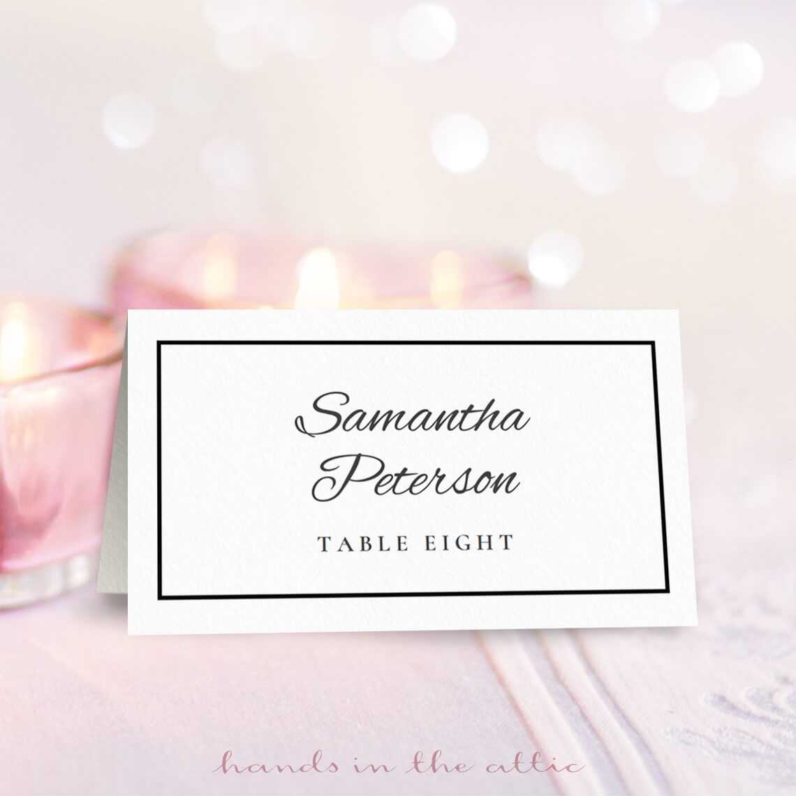 8 Free Wedding Place Card Templates Pertaining To Fold Over Place Card Template