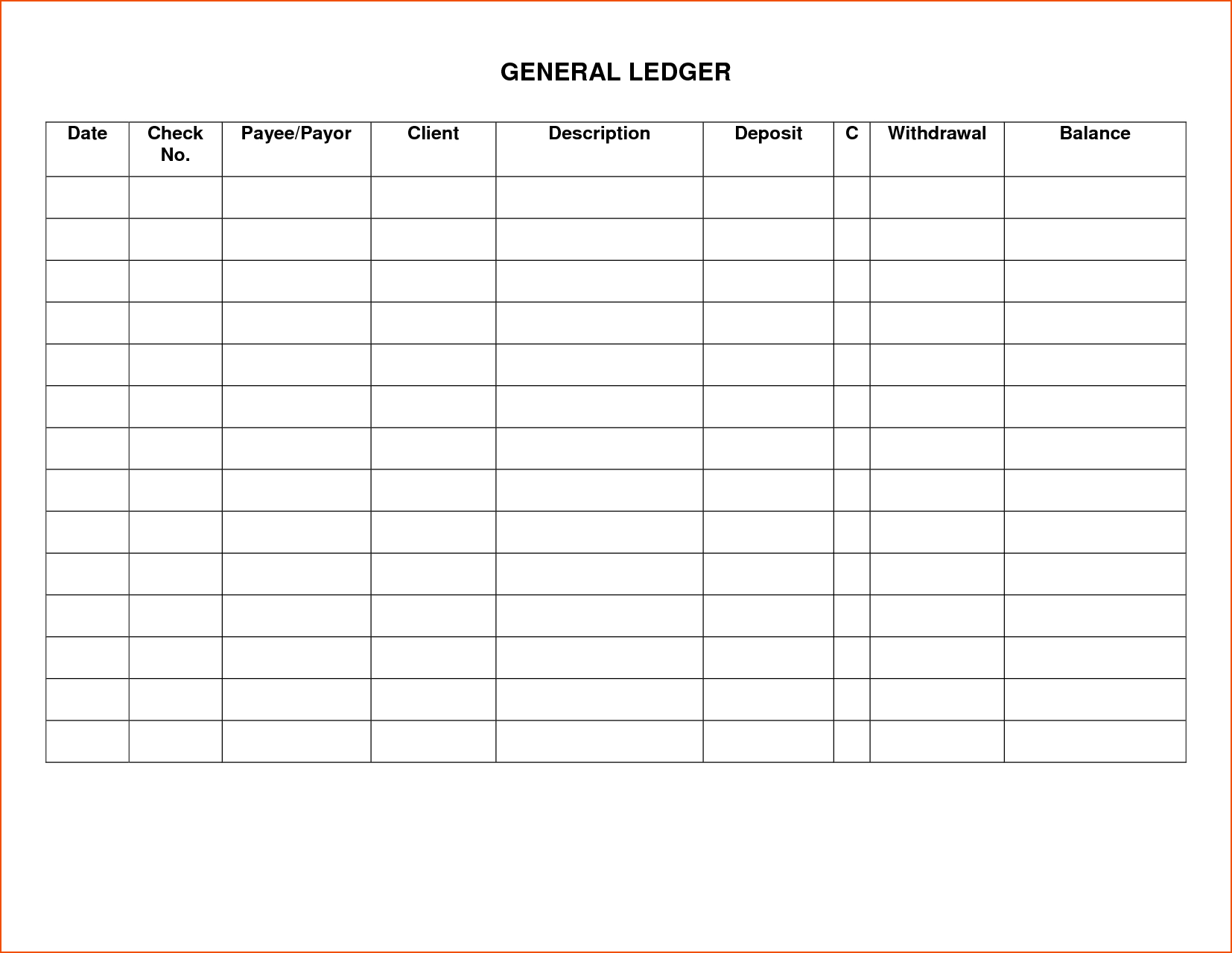 8+ Printable Ledger – Bookletemplate Intended For Blank Ledger Template