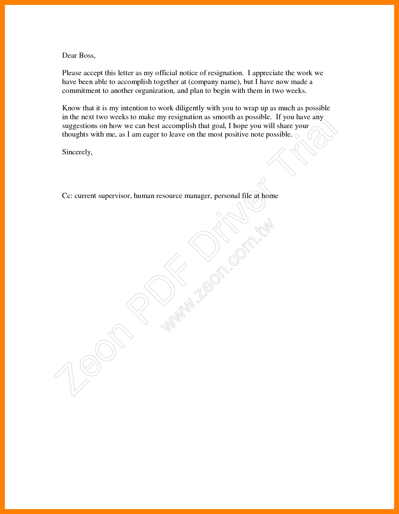 9+ 2 Weeks Notice Template Word | Time Table Chart Within 2 Weeks Notice Template Word