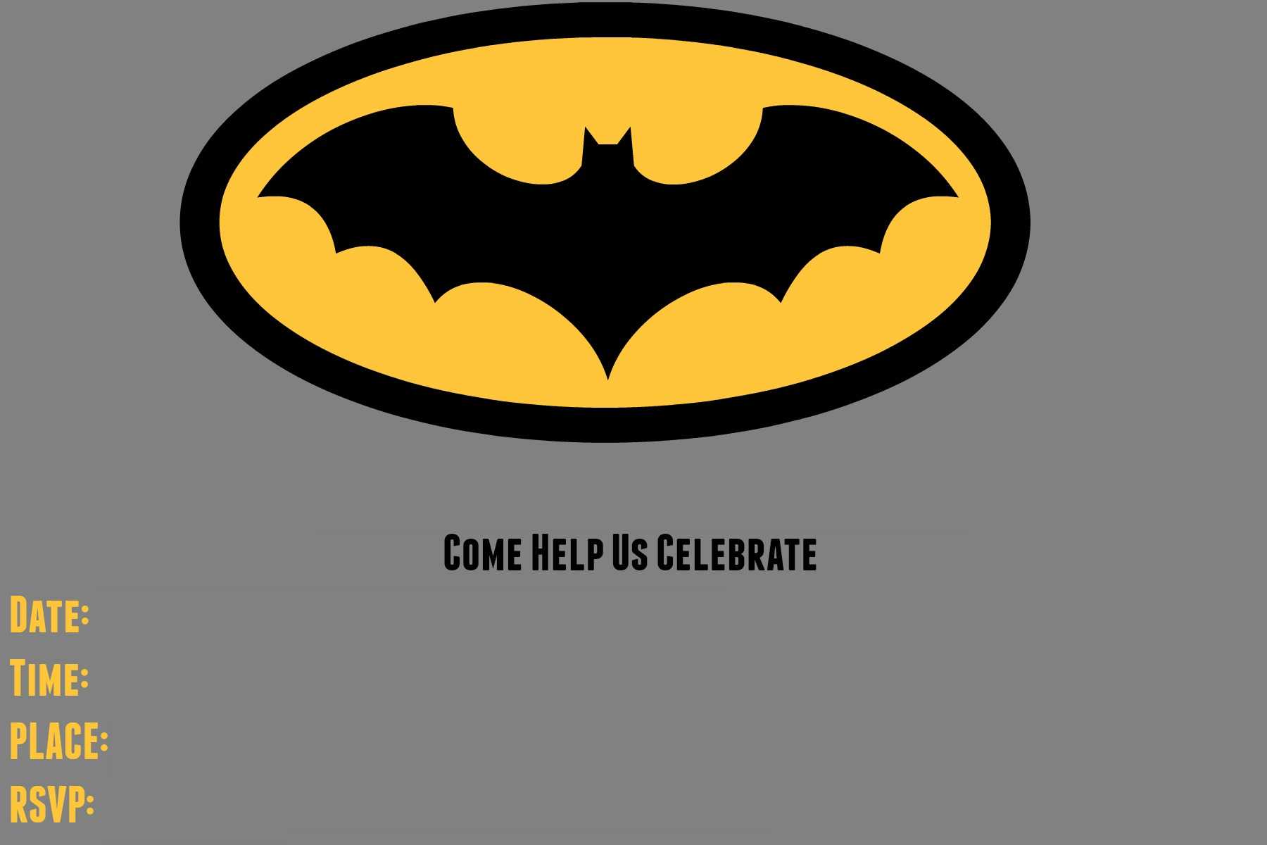 9 Awesome Batman Birthday Invitations | Kittybabylove In Batman Birthday Card Template