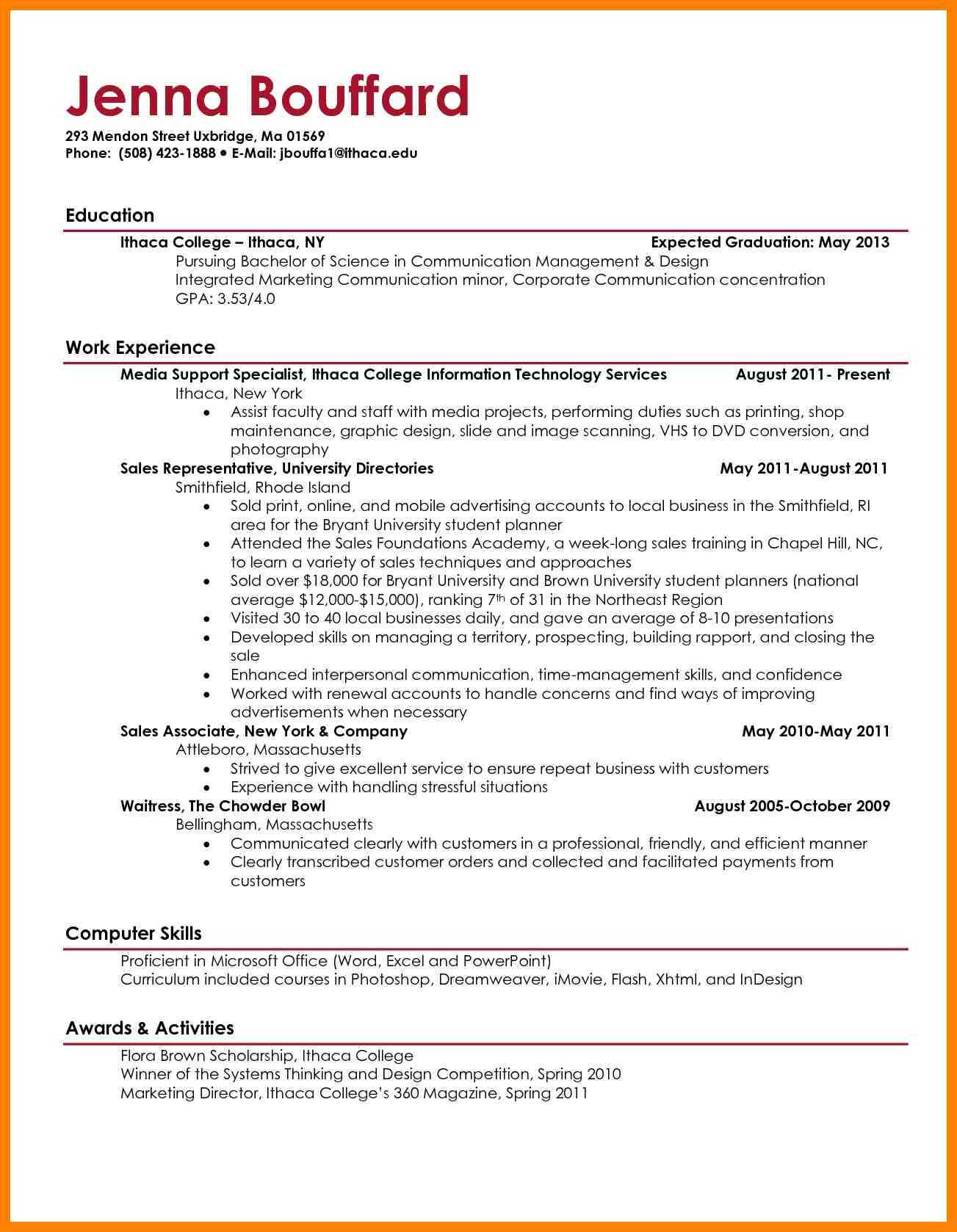 9+ Best Student Resume Format | Writing A Memo For College Student Resume Template Microsoft Word