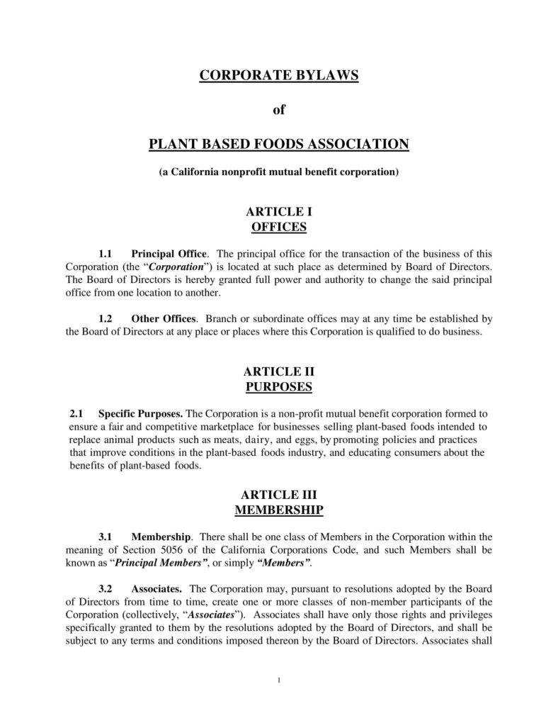 9+ Corporate Bylaws Templates – Pdf | Free & Premium Templates In Corporate Bylaws Template Word