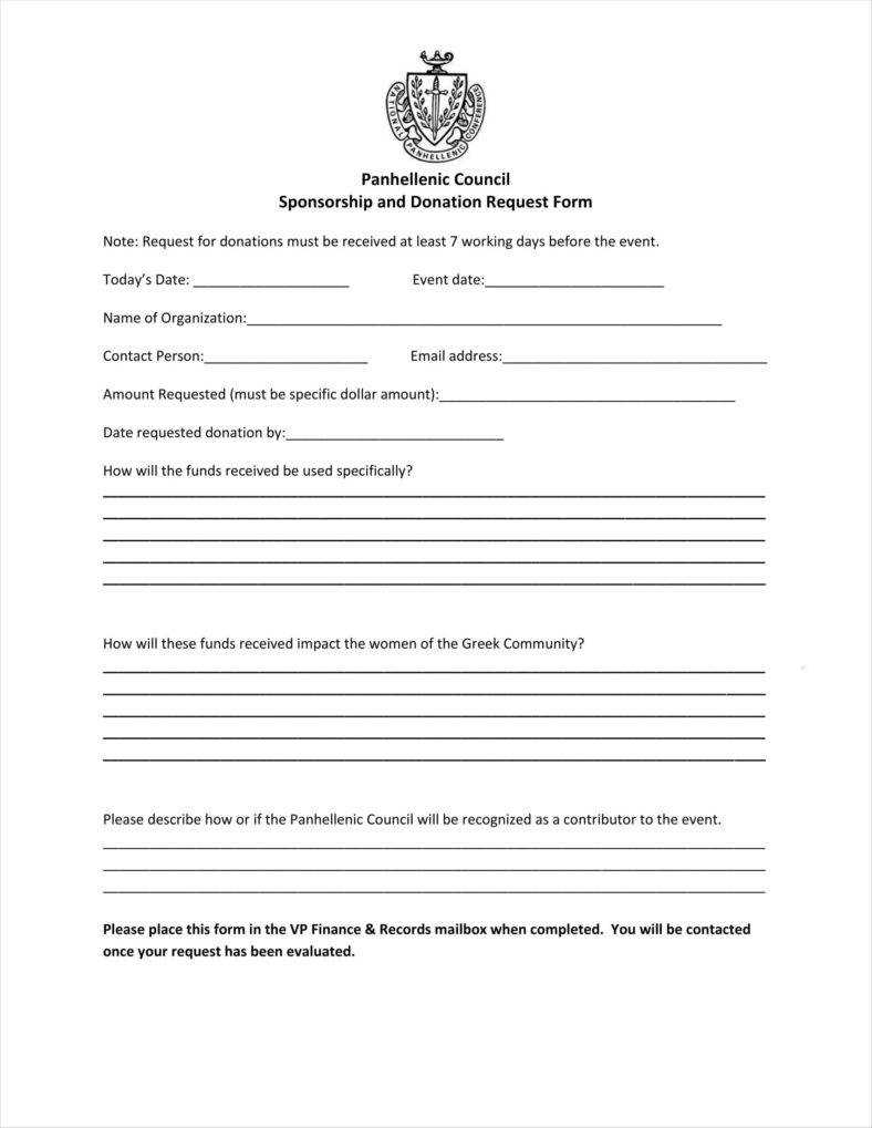9+ Donation Application Form Templates Free Pdf Format Intended For Blank Sponsorship Form Template