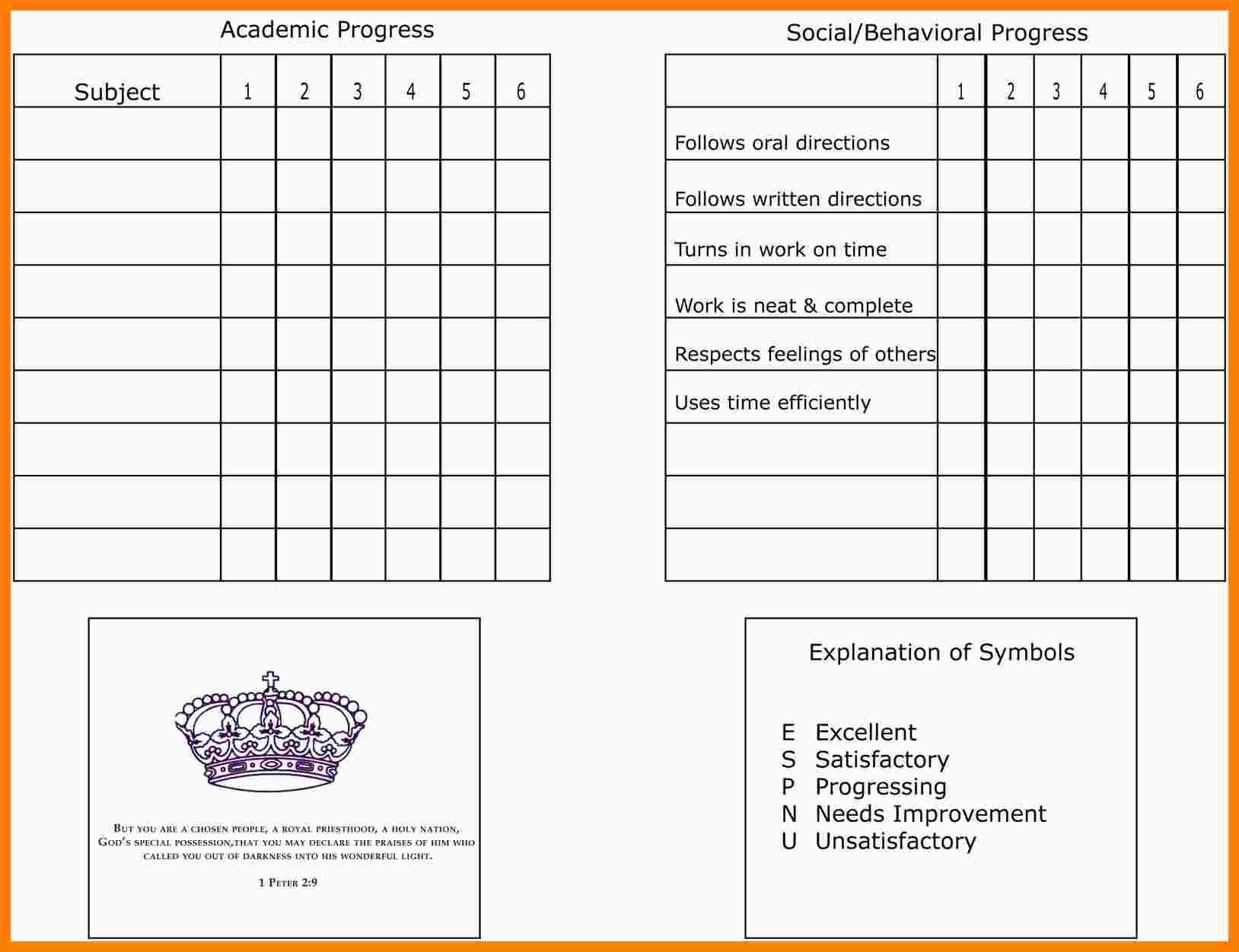 9+ Free School Report Templates | Marlows Jewellers Inside Blank Report Card Template