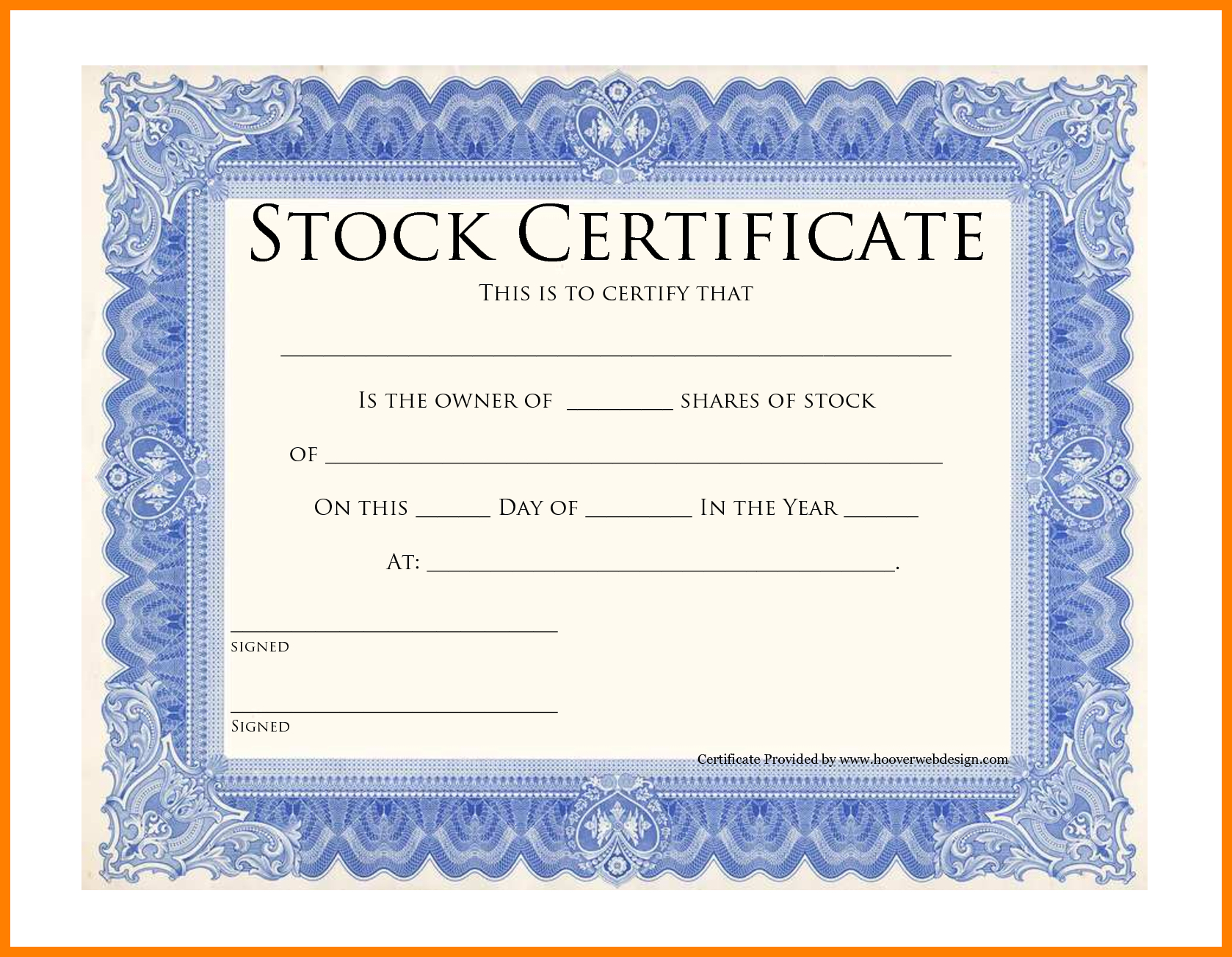 9+ Free Stock Certificate Template Word | Marlows Jewellers With Regard To Stock Certificate Template Word