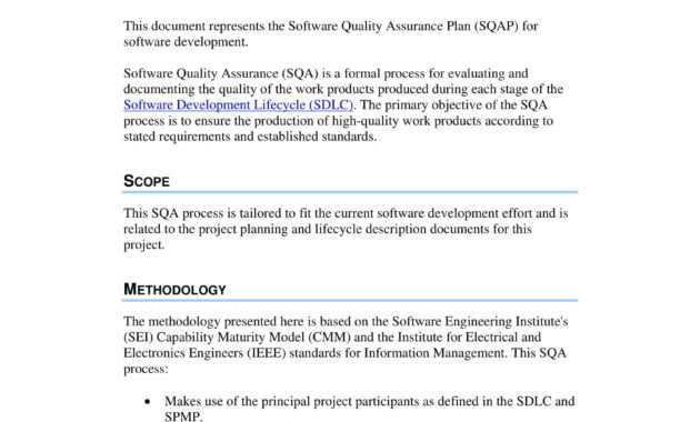 9+ Software Quality Assurance Plan Examples - Pdf | Examples pertaining to Software Quality Assurance Report Template