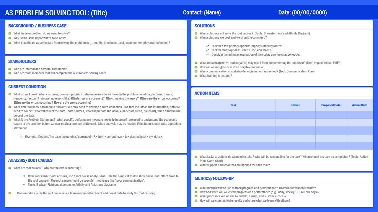 A3 Root Cause Analysis Powerpoint Template Intended For Root Cause Analysis Template Powerpoint