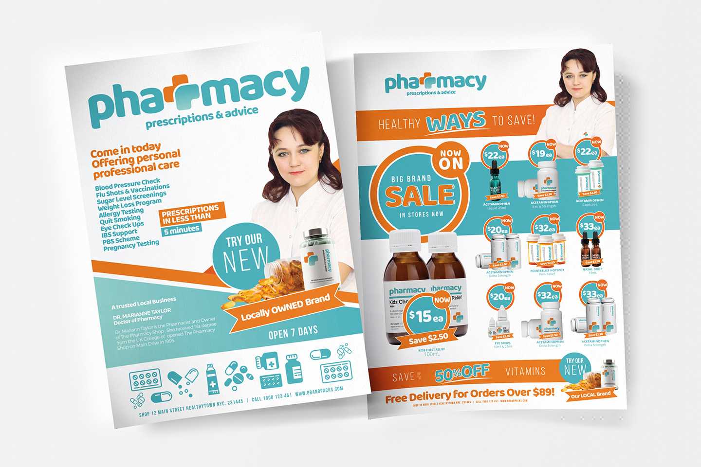 A4 Pharmacy Poster Template – Psd, Ai & Vector – Brandpacks With Pharmacy Brochure Template Free